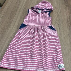 KPea Fruit Dress‎ Size 10 purple, striped stretchy hooded dress k7129